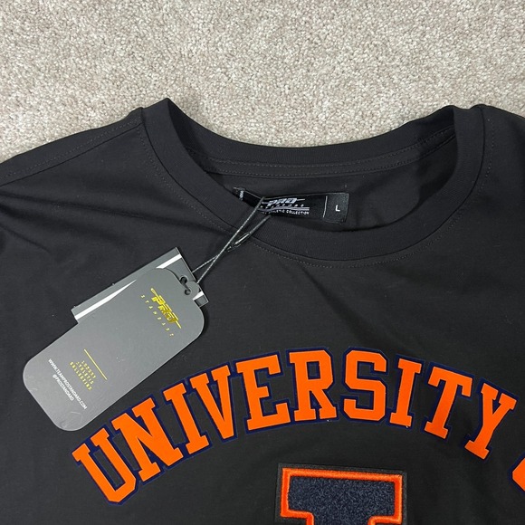 Pro Standard Mens Large Black Illinois Fighting Illini Stacked Logo T-Shirt NWT - Picture 3 of 6